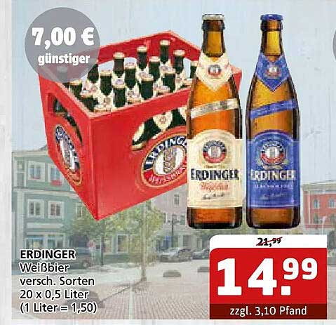 ERDINGER Weißbier versch. Sorten 20 x 0,5 Liter (1 Liter = 1,50)