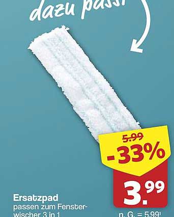 Ersatzpad passen zum Fensterwischer 3 in 1