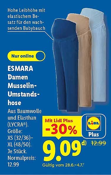ESMARA Damen Musselin-Umstandshose