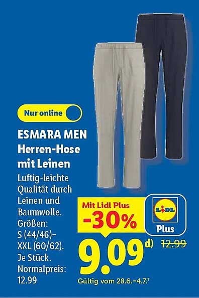 ESMARA MEN Herren-Hose mit Leinen