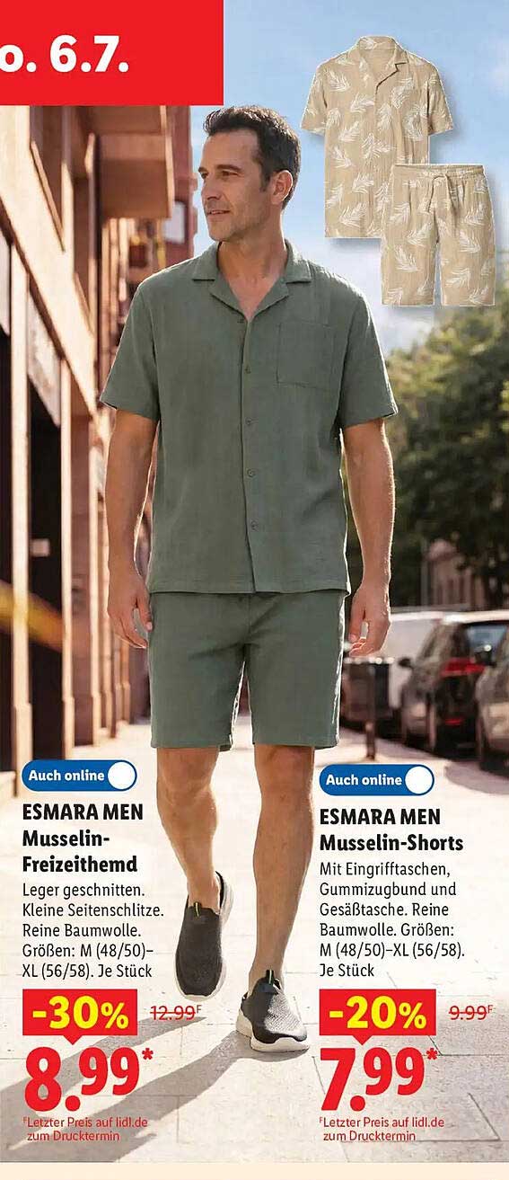 ESMARA MEN Musselin-Freizeithemd