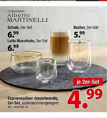 Espressogläser doppelwandig, 2er-Set, spülmaschinengeeignet.