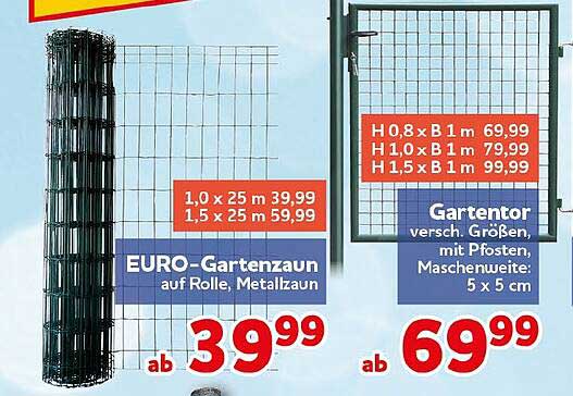EURO-Gartenzaun auf Rolle, Metallzaun