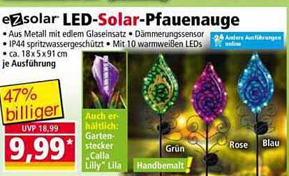 eZsolar! LED-Solar-Pfauenauge
