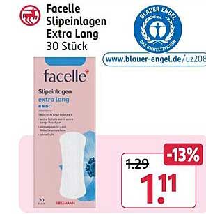 Facelle Slipeinlagen Extra Lang 30 Stück