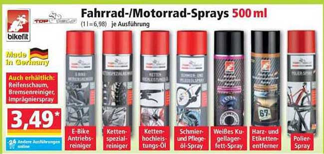 Fahrrad-/Motorrad-Sprays 500 ml
