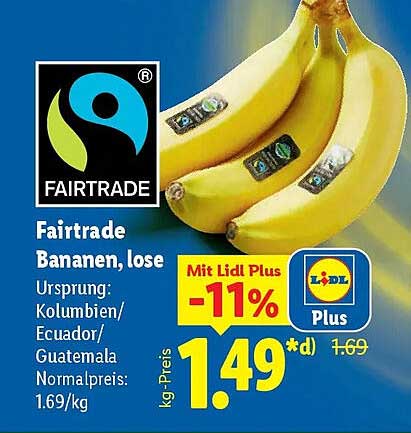 Fairtrade Bananen, lose