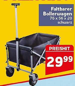 Faltbarer Bollerwagen 76 x 56 x 20 schwarz