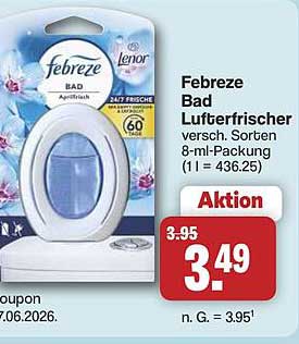 Febreze Bad Lufterfrischer versch. Sorten 8-ml-Packung (1 l = 436.25)