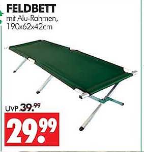 FELDBETT mit Alu-Rahmen, 190x62x42cm