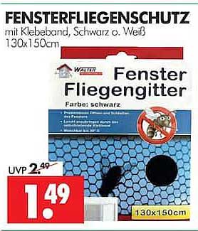 FENSTERFLIEGENSCHUTZ mit Klebeband, Schwarz o. Weiß 130x150cm