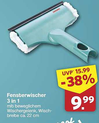 Fensterwischer 3 in 1 mit beweglichem Wischgelenk, Wischbreite ca. 22 cm