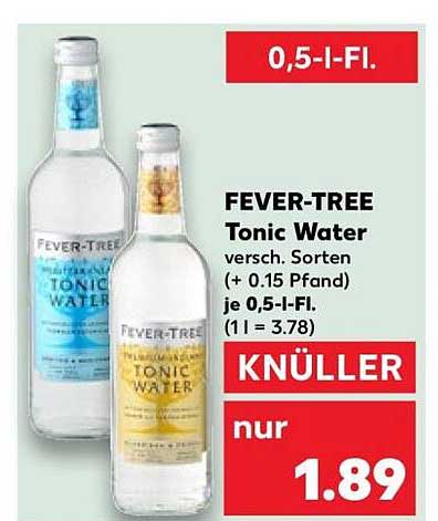 FEVER-TREE Tonic Water versch. Sorten (+ 0.15 Pfand) je 0,5-l-Fl. (1 l = 3.78)