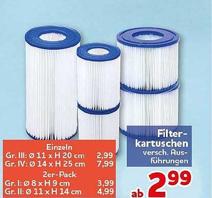 Filter-kartuschen versch. Ausführungen
