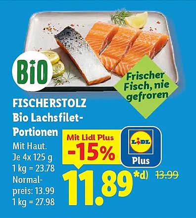 FISCHERSTOLZ Bio Lachsfilet-Portionen