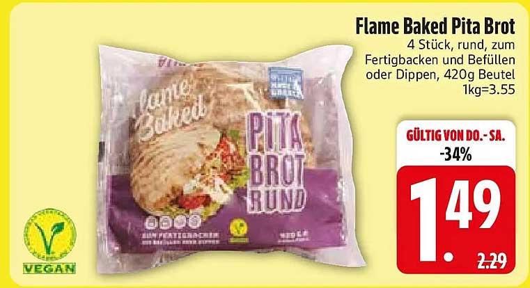 Flame Baked Pita Brot