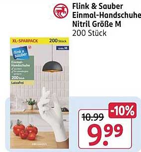 Flink & Sauber Einmal-Handschuhe Nitril Größe M 200 Stück