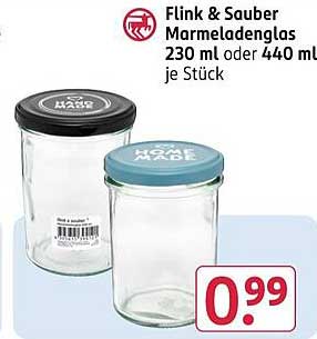 Flink & Sauber Marmeladenglas 230 ml oder 440 ml je Stück