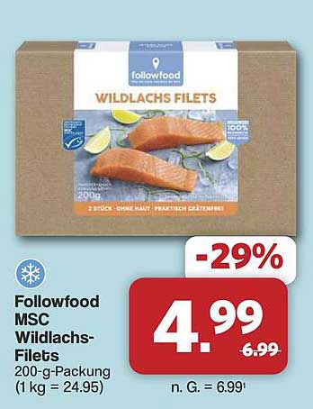 Followfood MSC Wildlachs-Filets 200-g-Packung
