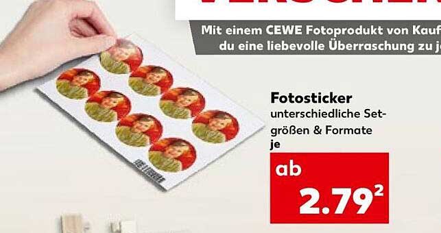 Fotosticker unterschiedliche Setgrößen & Formate je