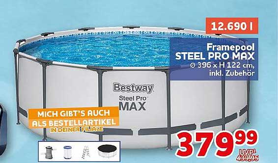 Framepool STEEL PRO MAX Ø 396 x H 122 cm, inkl. Zubehör
