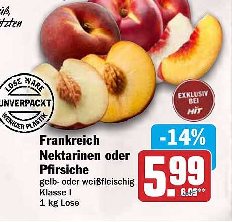 Frankreich Nektarinen oder Pfirsiche
