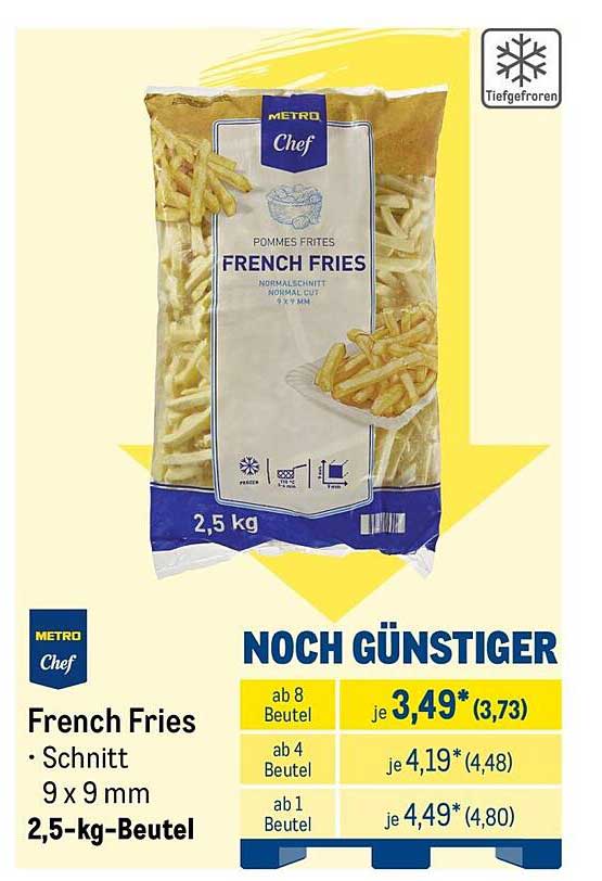 French Fries - Schnitt 9 x 9 mm - 2,5-kg-Beutel