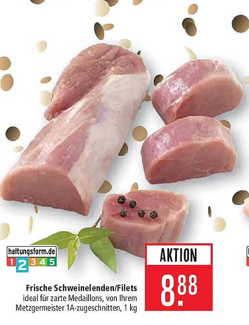 Frische Schweinelenden/Files ideal für zarte Medaillons, von Ihrem Metzgermeister 1A-zugeschnitten, 1 kg