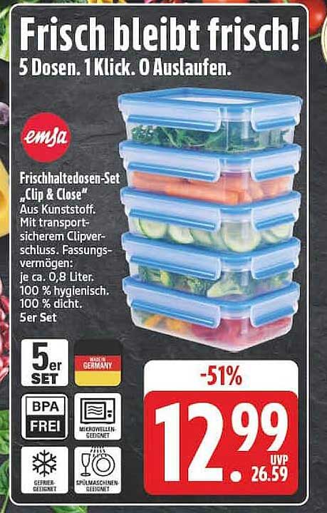 Frischhaltedosen-Set „Clip & Close“