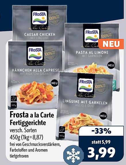 Frosta a la Carte Fertiggerichte versch. Sorten 450g