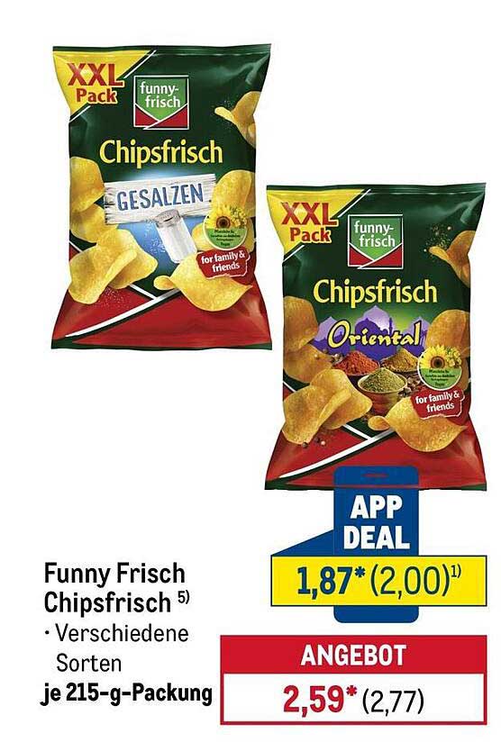 Funny Frisch Chipsfrisch Verschiedene Sorten je 215-g-Packung
