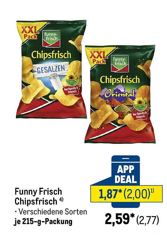 Funny Frisch Chipsfrisch Verschiedene Sorten je 215-g-Packung
