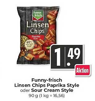 Funny-frisch Linsen Chips Paprika Style oder Sour Cream Style