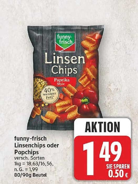 funny-frisch Linsenchips oder Popchips