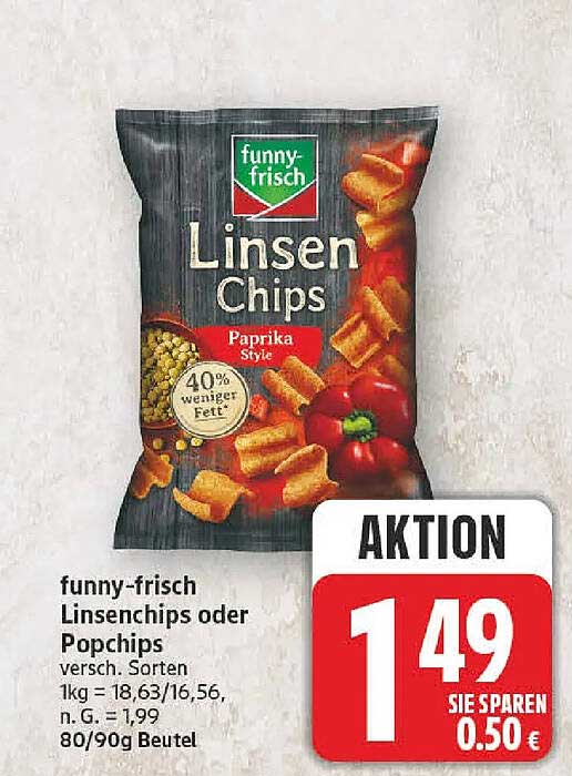 funny-frisch Linsenchips oder Popchips