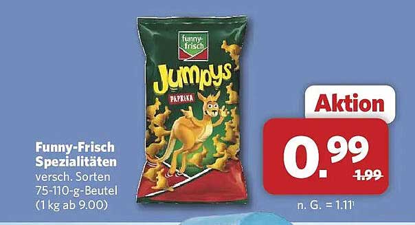 Funny-Frisch Spezialitäten versch. Sorten 75-110-g-Beutel (1 kg ab 9.00)