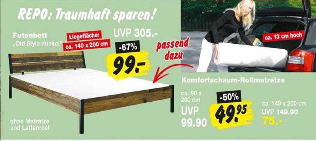 Futonbett „Old Style dunkel“