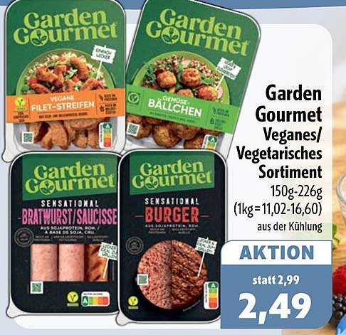 Garden Gourmet Veganes/Vegetarisches Sortiment