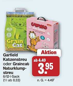 Garfield Katzenstreu oder Graincat Naturklumpstreu