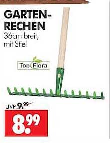 GARTEN-RECHEN 36cm breit, mit Stiel
