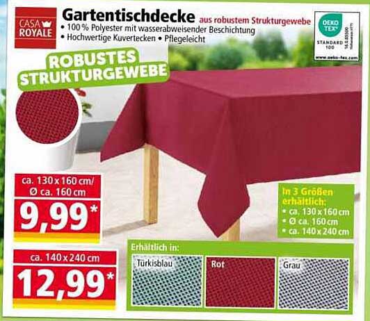 Gartentischdecke aus robustem Strukturgewebe