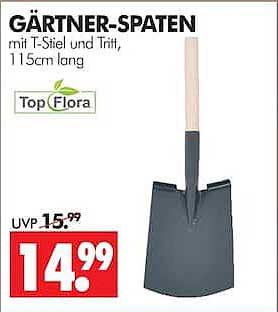 GÄRTNER-SPATEN mit T-Stiel und Tritt, 115cm lang