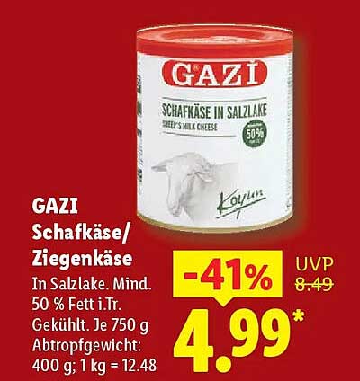 GAZI Schafkäse/Ziegenkäse