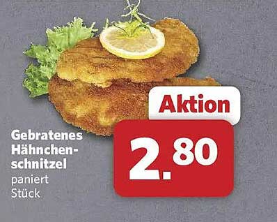 Gebratenes Hähnchenschnitzel paniert Stück