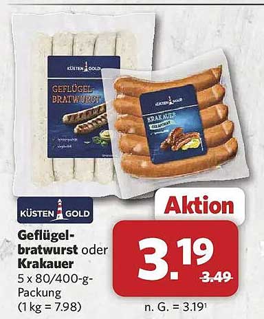 Geflügel-bratwurst oder Krakauer
