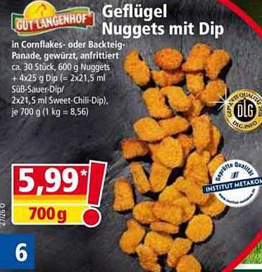 Geflügel Nuggets mit Dip