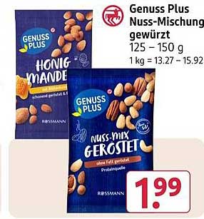 Genuss Plus Nuss-Mischung gewürzt 125–150 g