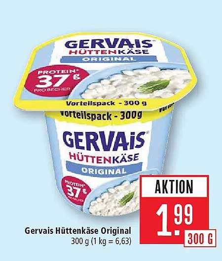 Gervais Hüttenkäse Original 300 g (1 kg = 6,63)