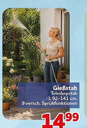Gießstab Teleskopstab L 92-141 cm. 9 versch. Sprühfunktionen