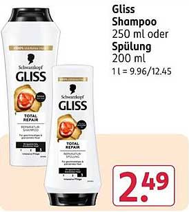 Gliss Shampoo 250 ml oder Spülung 200 ml